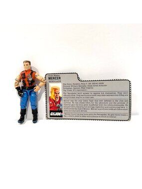 Vintage 1980s G.I. Joe Mercer Renegade & File Card